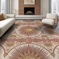 thumbnail image 1 of ODIKA 8'x10' Washable Area Rug Non-Slip Chair-Friendly Mat Antique Gold Dusty Rose Cottagecore Decorative Balanced Motifs for Dining Room, Large Office, Lounge, 1 of 7