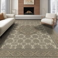 thumbnail image 1 of ODIKA 8'x10' Washable Area Rug Non-Slip Chair-Friendly Mat Beige Dining Faded Interlocking Traditional Ornamental Cover for Dining Room, Large Office, Lounge, 1 of 7