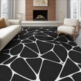 thumbnail image 1 of ODIKA 8'x10' Washable Area Rug Non-Slip Chair-Friendly Mat Black White Abstract Geometric Elegance Contemporary Design with Bold Contrast for Dining Room, Large Office, Lounge, 1 of 7