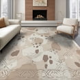 thumbnail image 1 of ODIKA 8'x10' Washable Area Rug Non-Slip Chair-Friendly Mat Boho Cream Scattered Freeform Neutral Abstract Printed Beige for Dining Room, Large Office, Lounge, 1 of 7