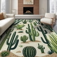thumbnail image 1 of ODIKA 8'x10' Washable Area Rug Non-Slip Chair-Friendly Mat Botanical Mid Print Monstera Motif Forest Sunset Abstract Round for Dining Room, Large Office, Lounge, 1 of 7