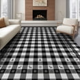 thumbnail image 1 of ODIKA 8'x10' Washable Area Rug Non-Slip Chair-Friendly Mat Checkered Bold Border Doormat Layering Front Under Plaid Large Playful for Dining Room, Office, Lounge, 1 of 7