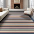 thumbnail image 1 of ODIKA 8'x10' Washable Area Rug Non-Slip Chair-Friendly Mat Chindi Knit Striped Boho Farmhouse Bordered Stripes Multi Rag Flowing Dynamic for Dining Room, Large Office, Lounge, 1 of 7