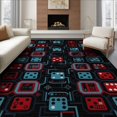 thumbnail image 1 of ODIKA 8'x10' Washable Area Rug Non-Slip Chair-Friendly Mat Dice Arcade Console Icons Throw Alfombra Video Led Desk Gamer Flowing Dynamic for Dining Room, Large Office, Lounge, 1 of 7