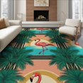 thumbnail image 1 of ODIKA 8'x10' Washable Area Rug Non-Slip Chair-Friendly Mat Door Arch Striped Border Pcs Motif Boho Botanical Welcome Retro Refined for Dining Room, Large Office, Lounge, 1 of 7
