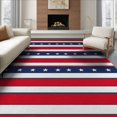thumbnail image 1 of ODIKA 8'x10' Washable Area Rug Non-Slip Chair-Friendly Mat Front Door Festive Stars Stripes Independence Celebration Generic for Dining Room, Large Office, Lounge, 1 of 7