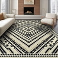 thumbnail image 1 of ODIKA 8'x10' Washable Area Rug Non-Slip Chair-Friendly Mat Geometric Motif Interlocking Bold Contrast Decorative Boho Classroom for Dining Room, Large Office, Lounge, 1 of 7