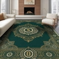 thumbnail image 1 of ODIKA 8'x10' Washable Area Rug Non-Slip Chair-Friendly Mat Graphic Seal Men Laurel Border Statement Funky Bathroom Designer for Dining Room, Large Office, Lounge, 1 of 7