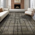 thumbnail image 1 of ODIKA 8'x10' Washable Area Rug Non-Slip Chair-Friendly Mat Grey Motif Under Symmetrical Abstract Pile Pixel Short Geometric for Dining Room, Large Office, Lounge, 1 of 7