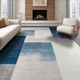 thumbnail image 1 of ODIKA 8'x10' Washable Area Rug Non-Slip Chair-Friendly Mat Livingroom Abstract Brushstroke Watercolor Blocks Neutral Grey for Dining Room, Large Office, Lounge, 1 of 7