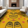 thumbnail image 1 of ODIKA 8'x10' Washable Area Rug Non-Slip Chair-Friendly Mat Modern Asymmetrical Face Graphic Bold Geometric Shape Accent for Dining Room, Large Office, Lounge, 1 of 7