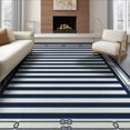 thumbnail image 1 of ODIKA 8'x10' Washable Area Rug Non-Slip Chair-Friendly Mat Nautical Layered Border Front Doormat Stripe Welcome Striped Door Playful for Dining Room, Large Office, Lounge, 1 of 7