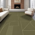 thumbnail image 1 of ODIKA 8'x10' Washable Area Rug Non-Slip Chair-Friendly Mat Olive Green Geometric Elegance Modern Lines Contemporary Design Abstract for Dining Room, Large Office, Lounge, 1 of 7