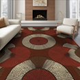 thumbnail image 1 of ODIKA 8'x10' Washable Area Rug Non-Slip Chair-Friendly Mat Pile Shaped Graphic Interlocking Symmetry Saturated Field Minimalist for Dining Room, Large Office, Lounge, 1 of 7