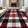 thumbnail image 1 of ODIKA 8'x10' Washable Area Rug Non-Slip Chair-Friendly Mat Plaid Bold Farmhouse Tartan Grid Checked Checkered Striped Christma for Dining Room, Large Office, Lounge, 1 of 7