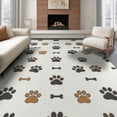 thumbnail image 1 of ODIKA 8'x10' Washable Area Rug Non-Slip Chair-Friendly Mat Print Bone Paws Shapes Distributed Covering Alfombra Para Perros for Dining Room, Large Office, Lounge, 1 of 7
