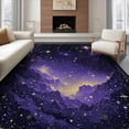 thumbnail image 1 of ODIKA 8'x10' Washable Area Rug Non-Slip Chair-Friendly Mat Purple Starry Galaxy Constellation Border Motif Cosmic Swirl for Dining Room, Large Office, Lounge, 1 of 7
