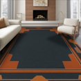 thumbnail image 1 of ODIKA 8'x10' Washable Area Rug Non-Slip Chair-Friendly Mat Shapes Minimalist Border Brushstroke Interlocking Abstract Mid Refined for Dining Room, Large Office, Lounge, 1 of 7