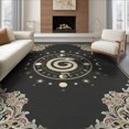 thumbnail image 1 of ODIKA 8'x10' Washable Area Rug Non-Slip Chair-Friendly Mat Snake Gothic Celestial Medallion With Vintage Moon Phase Border for Dining Room, Large Office, Lounge, 1 of 7