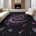 thumbnail image 1 of ODIKA 8'x10' Washable Area Rug Non-Slip Chair-Friendly Mat Starry Nebula Swirl Meteorite Uranus Themed Theme Galaxy Flowing Dynamic for Dining Room, Large Office, Lounge, 1 of 7