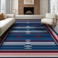 thumbnail image 1 of ODIKA 8'x10' Washable Area Rug Non-Slip Chair-Friendly Mat Striped Border Southwestern Stripes Nested Geometric Mudroom for Dining Room, Large Office, Lounge, 1 of 7