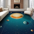 thumbnail image 1 of ODIKA 8'x10' Washable Area Rug Non-Slip Chair-Friendly Mat System Galaxy Celestial Bodies Orbital Path Astronomy Poster for Dining Room, Large Office, Lounge, 1 of 7