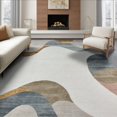 thumbnail image 1 of ODIKA 8'x10' Washable Area Rug Non-Slip Chair-Friendly Mat Table Abstract Marbled Swirl Neutral Farmhouse Tones Brushstroke for Dining Room, Large Office, Lounge, 1 of 7