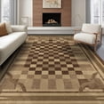 thumbnail image 1 of ODIKA 8'x10' Washable Area Rug Non-Slip Chair-Friendly Mat Throw Distressed Large Grid Faded Motif Border Details Couch for Dining Room, Office, Lounge, 1 of 7