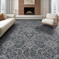 thumbnail image 1 of ODIKA 8'x10' Washable Area Rug Non-Slip Chair-Friendly Mat Vintage Floral Medallion With Distressed Scroll Border Motif Boho Flowing for Dining Room, Large Office, Lounge, 1 of 7