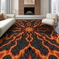 thumbnail image 1 of ODIKA 8'x10' Washable Area Rug Non-Slip Chair-Friendly Mat Volcano Fiery Deep Cracked Rock Pools Swirling Illusion Pile for Dining Room, Large Office, Lounge, 1 of 7