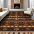 thumbnail image 1 of ODIKA 8'x10' Washable Area Rug Non-Slip Chair-Friendly Mat Waffle Southwestern Boho Tweed Stripes Checkered Durable Door for Dining Room, Large Office, Lounge, 1 of 7