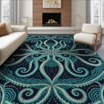 thumbnail image 1 of ODIKA 8'x10' Washable Area Rug Octopus Animals Nautical Tentacle Spiral Abstract Ocean Navy Flowing Dynamic for Living Room, Under Sectional, Family , Durable, Non-Slip, 1 of 7