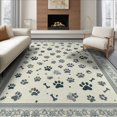 thumbnail image 1 of ODIKA 8'x10' Washable Area Rug Pet Paw Print With Interlocking Bone Motifs Contemporary Design for Dining Room, Large Office, Lounge, Non-Slip Chair-Friendly Mat, 1 of 7