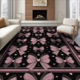 thumbnail image 1 of ODIKA 8'x10' Washable Area Rug Pink Themed Motifs Dotted Border Stars Shaped for King Size Bedroom Under Bed, Master Suite, Non-Shedding, Easy Care, 1 of 7
