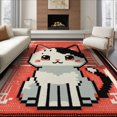 thumbnail image 1 of ODIKA 8'x10' Washable Area Rug Pixel Octopus Cartoon Mashup Retro Tentacle Motif Arcade Kawaii for Living Room, Under Sectional, Family , Durable, Non-Slip, 1 of 7