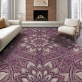thumbnail image 1 of ODIKA 8'x10' Washable Area Rug Plum Radial Purple Symmetrical Scrollwork Border Fuzzy Abstract for Living Room, Under Sectional, Family , Durable, Non-Slip, 1 of 7