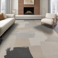thumbnail image 1 of ODIKA 8'x10' Washable Area Rug Plush Geometric Large Neutral Gradient Block Farmhouse Beige for Dining Room, Office, Lounge, Non-Slip Chair-Friendly Mat, 1 of 7