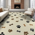 thumbnail image 1 of ODIKA 8'x10' Washable Area Rug Print Paws Scattered Prints Bones Track Themed Alfombra Para for Living Room, Under Sectional, Family , Durable, Non-Slip, 1 of 7