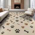thumbnail image 1 of ODIKA 8'x10' Washable Area Rug Print Playful Paws Footprint Motif Tossed Alfombra Para Perros for Dining Room, Large Office, Lounge, Non-Slip Chair-Friendly Mat, 1 of 7