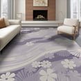 thumbnail image 1 of ODIKA 8'x10' Washable Area Rug Purple Ombre Abstract Minimalist Border Motifs Swirl Gradient for Dining Room, Large Office, Lounge, Non-Slip Chair-Friendly Mat, 1 of 7