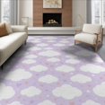 thumbnail image 1 of ODIKA 8'x10' Washable Area Rug Purple Round Fuzzy Dreamy Motif Circle Ombre Gradient Watercolor for King Size Bedroom Under Bed, Master Suite, Non-Shedding, Easy Care, 1 of 7