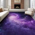 thumbnail image 1 of ODIKA 8'x10' Washable Area Rug Purple Starry Cosmic Galaxy Swirl Abstract Nebula Stardust Constellation for King Size Bedroom Under Bed, Master Suite, Non-Shedding, Easy Care, 1 of 7