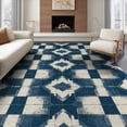 thumbnail image 1 of ODIKA 8'x10' Washable Area Rug Pvc Faded Bottom Symmetrical Shapes Edges Splicing Furnishing for King Size Bedroom Under Bed, Master Suite, Non-Shedding, Easy Care, 1 of 7