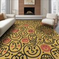thumbnail image 1 of ODIKA 8'x10' Washable Area Rug Retro Contemporary Funky Portrait Playful Dot Bathroom Abstract for Dining Room, Large Office, Lounge, Non-Slip Chair-Friendly Mat, 1 of 7