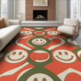 thumbnail image 1 of ODIKA 8'x10' Washable Area Rug Retro Mid Funky Century Playful Motif Coral Abstract Bathroom for King Size Bedroom Under Bed, Master Suite, Non-Shedding, Easy Care, 1 of 7