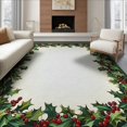 thumbnail image 1 of ODIKA 8'x10' Washable Area Rug Round Leaves Rings Festive Botanical Snake Motif Border Circle for Dining Room, Large Office, Lounge, Non-Slip Chair-Friendly Mat, 1 of 7
