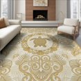 thumbnail image 1 of ODIKA 8'x10' Washable Area Rug Scroll Frame Nautical Ocean Wave Border Turtle Motif Seashell Playful Expressive for Living Room, Under Sectional, Family , Durable, Non-Slip, 1 of 7
