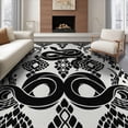 thumbnail image 1 of ODIKA 8'x10' Washable Area Rug Snake Abstract Coiled Form Minimalist Contrast Serpent Artwork for Living Room, Under Sectional, Family , Durable, Non-Slip, 1 of 7
