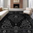 thumbnail image 1 of ODIKA 8'x10' Washable Area Rug Snake Moody Whimsical Boho Border Moth Witch Themed Gothic Witchy Refined for Dining Room, Large Office, Lounge, Non-Slip Chair-Friendly Mat, 1 of 7