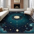 thumbnail image 1 of ODIKA 8'x10' Washable Area Rug Space Star Galaxy Constellation Map With Cosmic Night Sky Design for Dining Room, Large Office, Lounge, Non-Slip Chair-Friendly Mat, 1 of 7